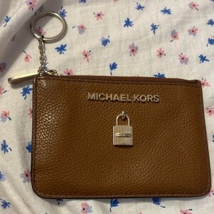 Michael Kors Tan Leather Keychain Pouch